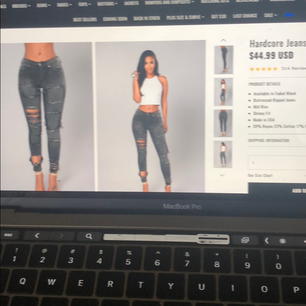 Black distressed fashion nova jeans